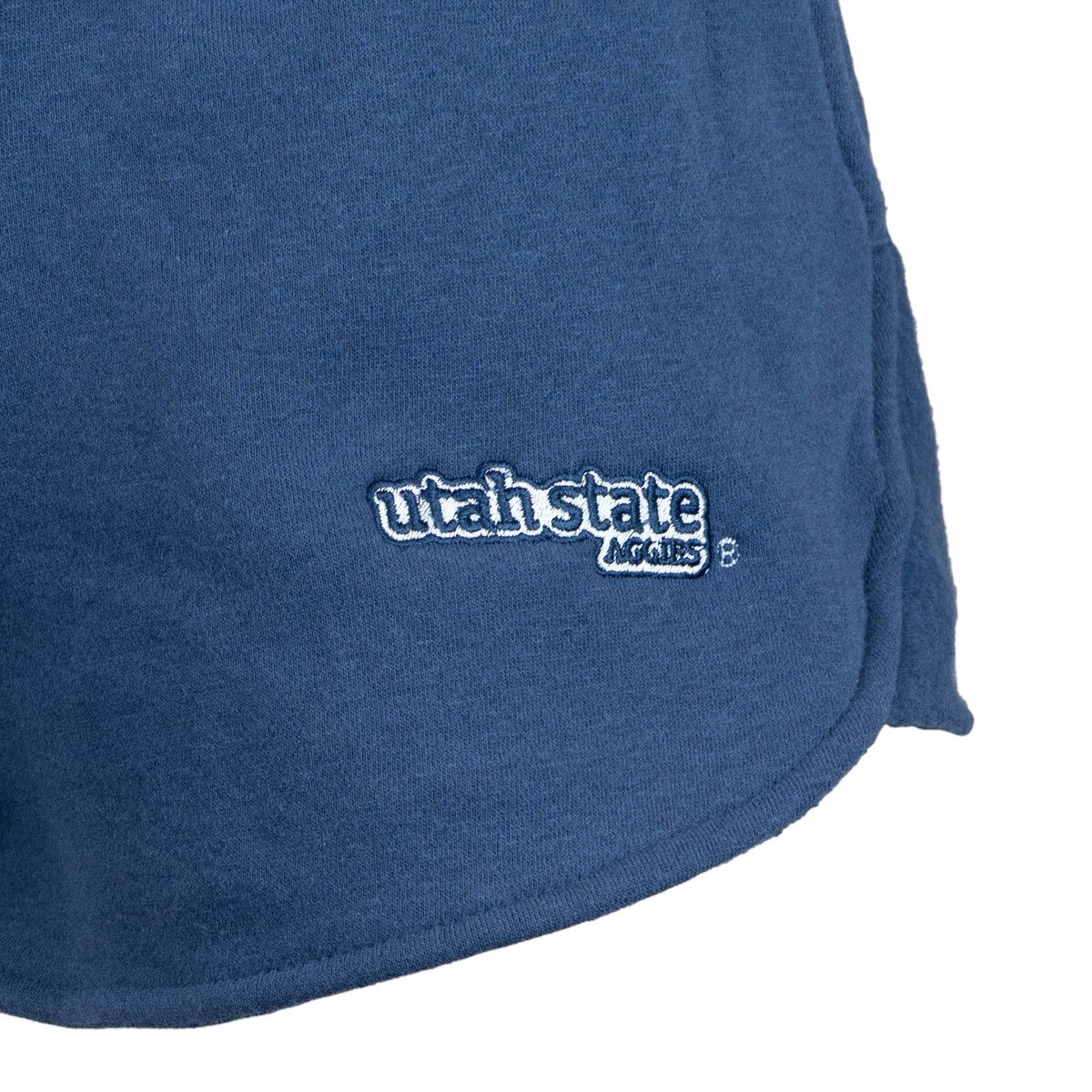 Utah state aggies embroidered fleece navy womens shorts
